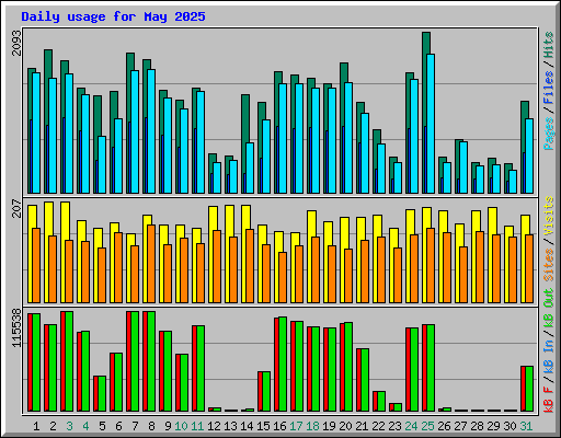 Daily usage for May 2025