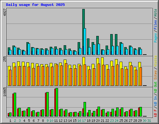 Daily usage for August 2025