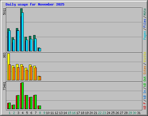 Daily usage for November 2025